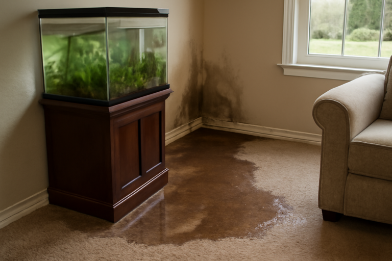 Aquarium Leak Water Removal