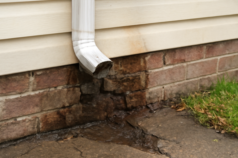 Downspout Failure Water Removal